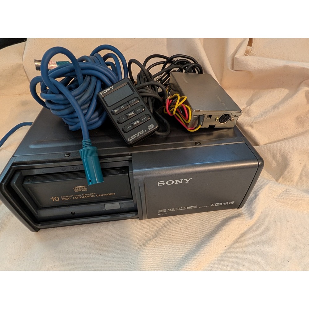 Sony CDX-A15 10 Disc Car CD Changer with RM-X1F Remote Commander and Cables